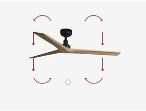 FARO 34283 -Mennyezeti ventilátor KLIM M fenyő/fekete átm. 125 cm+ távirányítás