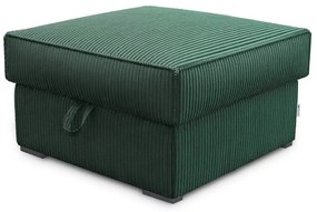 Sötétzöld SMART COSARO tárolós puff, 65x65 cm
