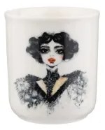 Elegáns 4 részes fekete-fehér porcelán étkészlet