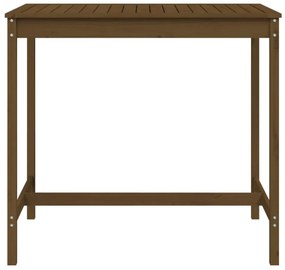 mézbarna tömör fenyőfa kerti asztal 121x82,5x110 cm