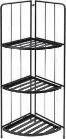 Fém virágtartó összecsukható háromszintes fekete 90cm 1db