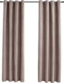 vidaXL 2 db tópszínű sötétítőfüggöny fémgyűrűkkel 140 x 245 cm