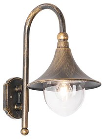 Klasszikus kültéri fali lámpa antik arany IP44 - Daphne