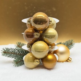Gold üveg karácsonyi gömb szett 12*6cm