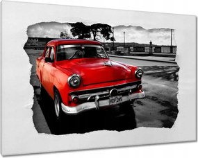 Vászonkép 60x40 Kubai piros autó