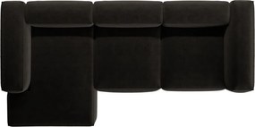 Fekete sarokkanapé (bal oldali-heverő résszel) Bergamo – Cosmopolitan Design