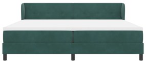 Boxspring Ágy Matrac Középsötét Zöld 200x200 cm Bársony