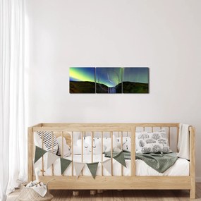 Kép - Aurora Borealis Izlandon (órával) (90x30 cm)