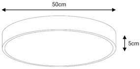 LED Dimmelhető mennyezeti lámpa LED/50W/230V 3000-6500K átm. 50 cm fekete + távirányító