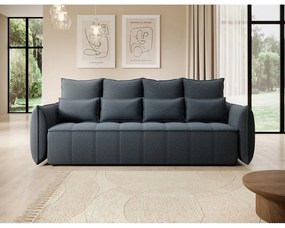 Kék zsenília kinyitható-tárolóhelyes kanapé 242 cm Weltton – ELTAP