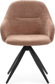 Világosbarna kárpitozott karfás étkezőfotel szett 2 db-os Tamara – Marckeric