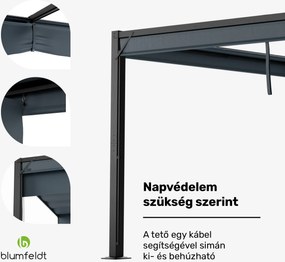 Blumfeldt Pantheon Cortina pavilon 3x4 m, időjárásálló, alumínium, porfestett, redőnyök