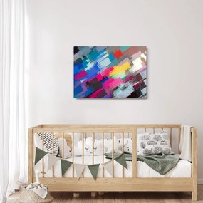 Kép - Színes ecsetvonások (üvegen) (70x50 cm)