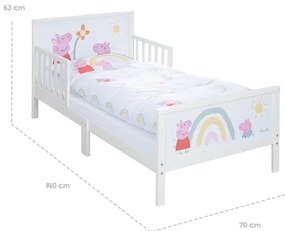 Fehér gyerekágy 70x140 cm Peppa Pig – Roba
