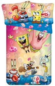 SPONGABOB PARTY színes mikroszálas gyerek ágyneműhuzat Ágyneműhuzat mérete: 70 x 90 cm | 140 x 200 cm