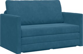 vidaXL Kanapéágy 110cm Kék Bársony