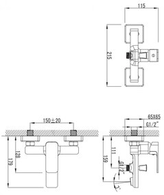 Cosmo kádtöltő csaptelep, egykaros