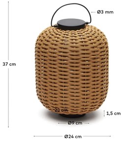 Natúr színű LED szabályozható asztali lámpa (magasság 37 cm) Saranella – Kave Home