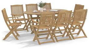 vidaXL 8 db összecsukható tömör akácfa kerti szék 54x61x88 cm