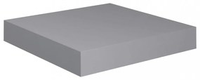 4 db szürke MDF lebegő fali polc 23 x 23,5 x 3,8 cm