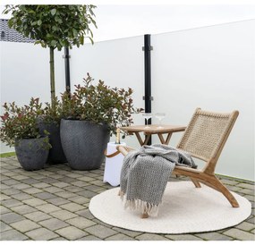 Derby fotel polyrattanból, natúr teak fa lábakkal