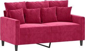 vidaXL kétszemélyes bordó bársony kanapé 120 cm