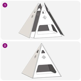 Tűzrakó Barna 50 x 50 x 51 cm időjárásálló acél