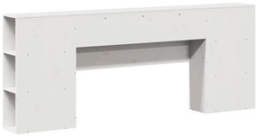 fehér tömör fenyőfa fejtámla tárolóval 200 cm