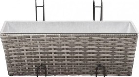 2 db szürke polyrattan erkély virágtartó 50 cm