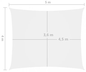 fehér téglalap alakú oxford-szövet napvitorla 4 x 5 m