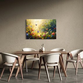Kép - Tavaszi virágos rét, festmény (90x60 cm)