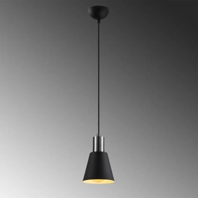 Kem 6362 fekete-nikkel vas függőlámpa, Ø14 cm