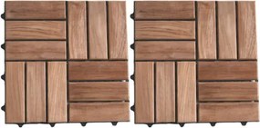 Teakfa burkolólapok 2 m² 30 x 30 x 2 cm