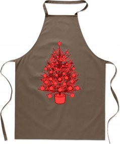 Karácsonyi konyhai kötény Piros karácsonyfa