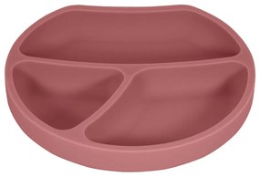 Téglavörös szilikon gyerek tányér 19x20,5 cm Dusky Pink – Kindsgut