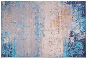 Dekoratív Kék Absztrakt Mintájú Szőnyeg 140 x 200 cm INEGOL Beliani