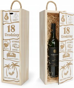 Doboz Alkoholos doboz bor ajándék 18. születésnapra