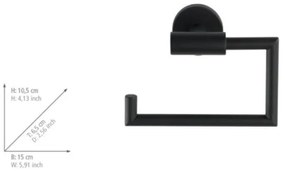 WENKO 24240100-WC-papír tartó BOSIO BLACK 15x10,5 cm rozsdamentes acél/ezüst