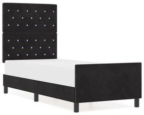 Ágykeret Fekete 80x200 cm Bársony