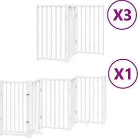 vidaXL fehér nyárfa 15 paneles összecsukható kutyakapu ajtóval 750 cm