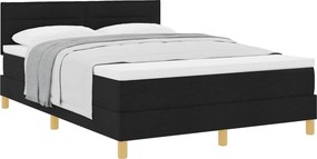 vidaXL Boxrugós ágy matracmal fejtámlával Fekete 160 x 200 cm szövet