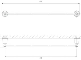 OMNIRES AL53216CR - Fali törölközőtartó ART LINE 65 cm fényezett króm