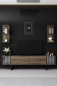 TV szekrény Chrome Line - Walnut, Black