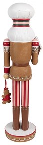 Karácsonyi diótörő figura mézeskalács ruhában mézivel 46 cm