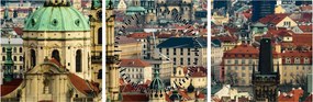 Kép - Prágai panoráma (órával) (90x30 cm)