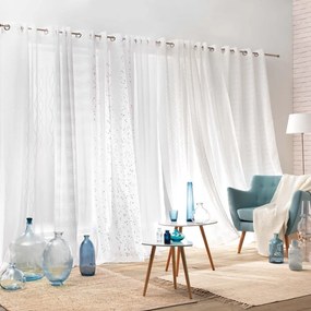 Fehér-ezüstszínű voile fényáteresztő függöny 140x240 cm Floressia – douceur d'intérieur