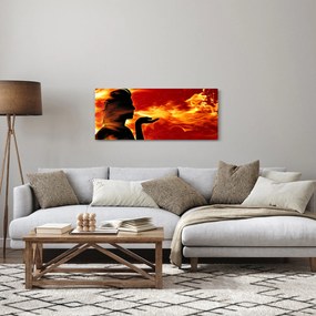 Egy nő képe lángokkal (120x50 cm)