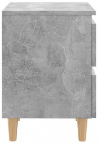 2 db betonszürke éjjeliszekrény tömör fenyő lábakkal 40x35x50cm
