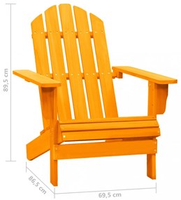 narancssárga tömör fenyőfa kerti Adirondack szék