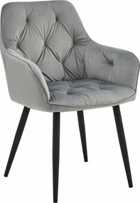 Elegáns bársony étkezőszék JORK, világosszürke